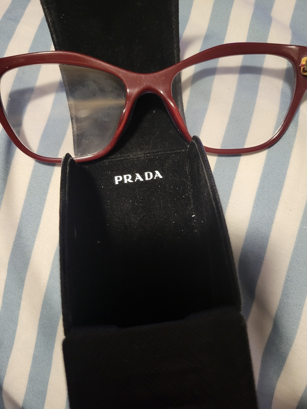 Prada Burgundy Cat-Eye Eyeglasses - Picture 6 of 10